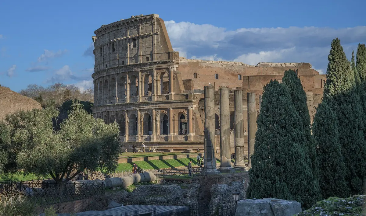 The Colosseum seen from the Roman Forum