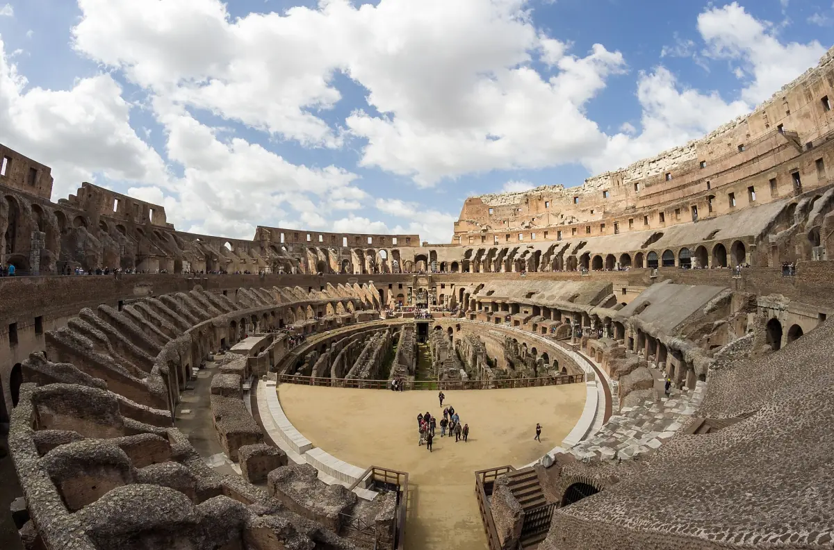 Inside the Colosseum with the arena floor