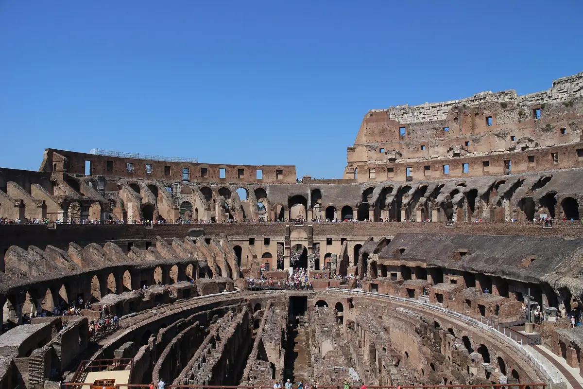 The underground passages inside the Colosseum