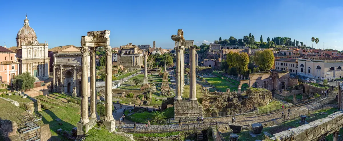 Columns and ruins in the Roman Forum