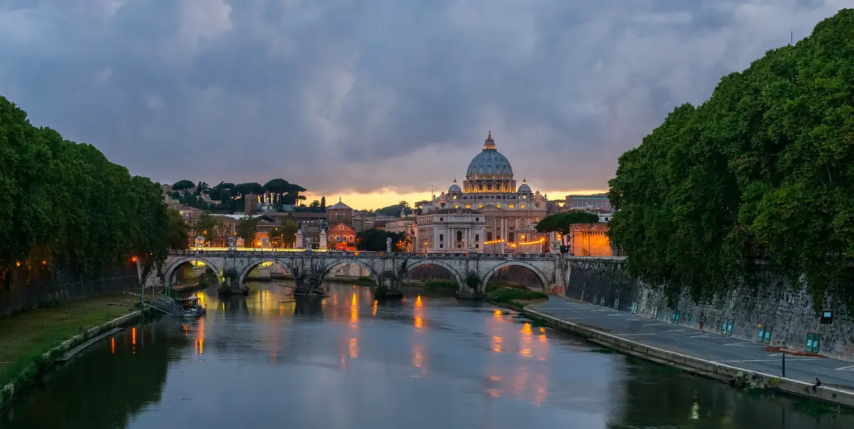 Der Tiber in der Abenddämmerung