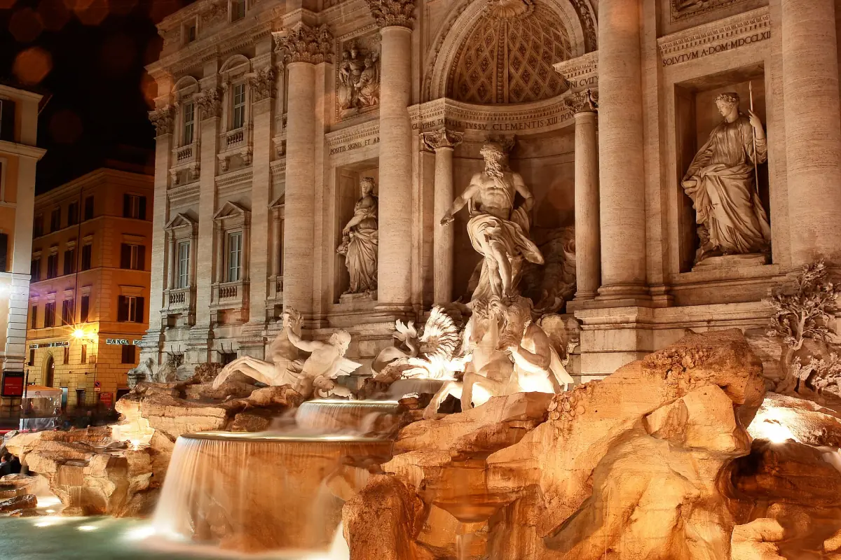 The Trevi Fountain at night