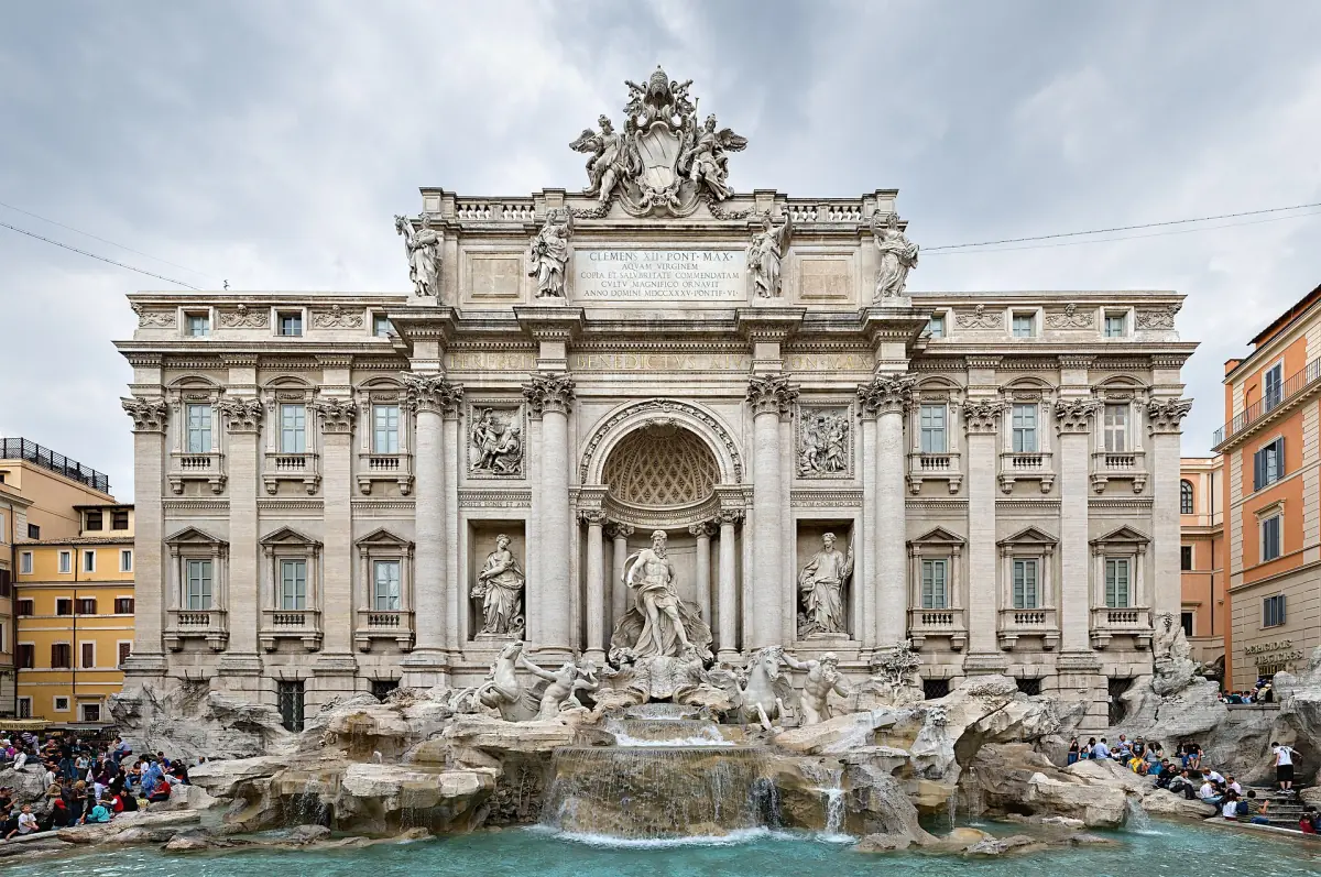 The facade of the Trevi Fountain