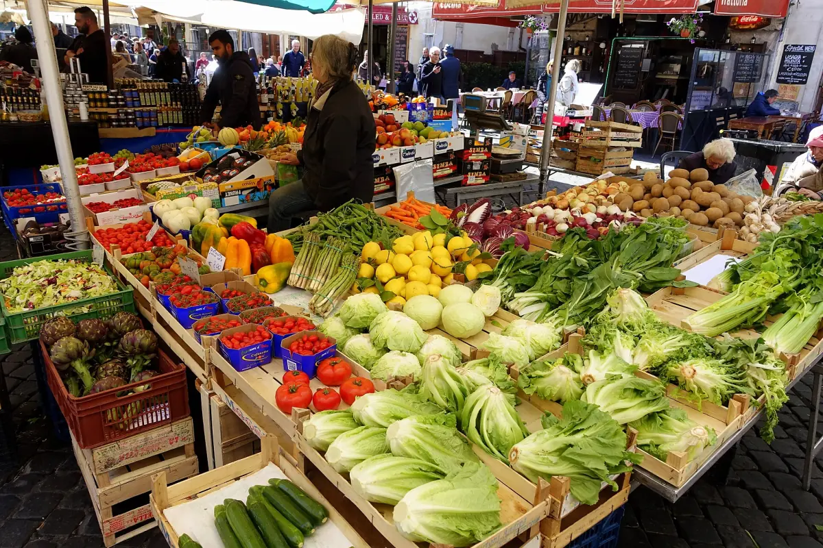 Gemüse auf dem Markt am Campo de' Fiori